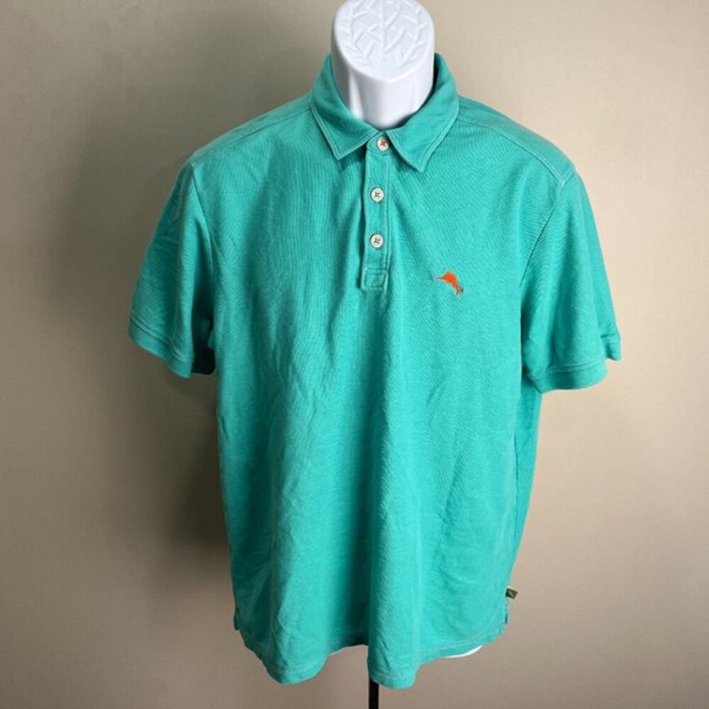 ⛳ Tommy Bahama Men’s Green IslandZone Golf Polo Shirt M Medium EUC 🌴